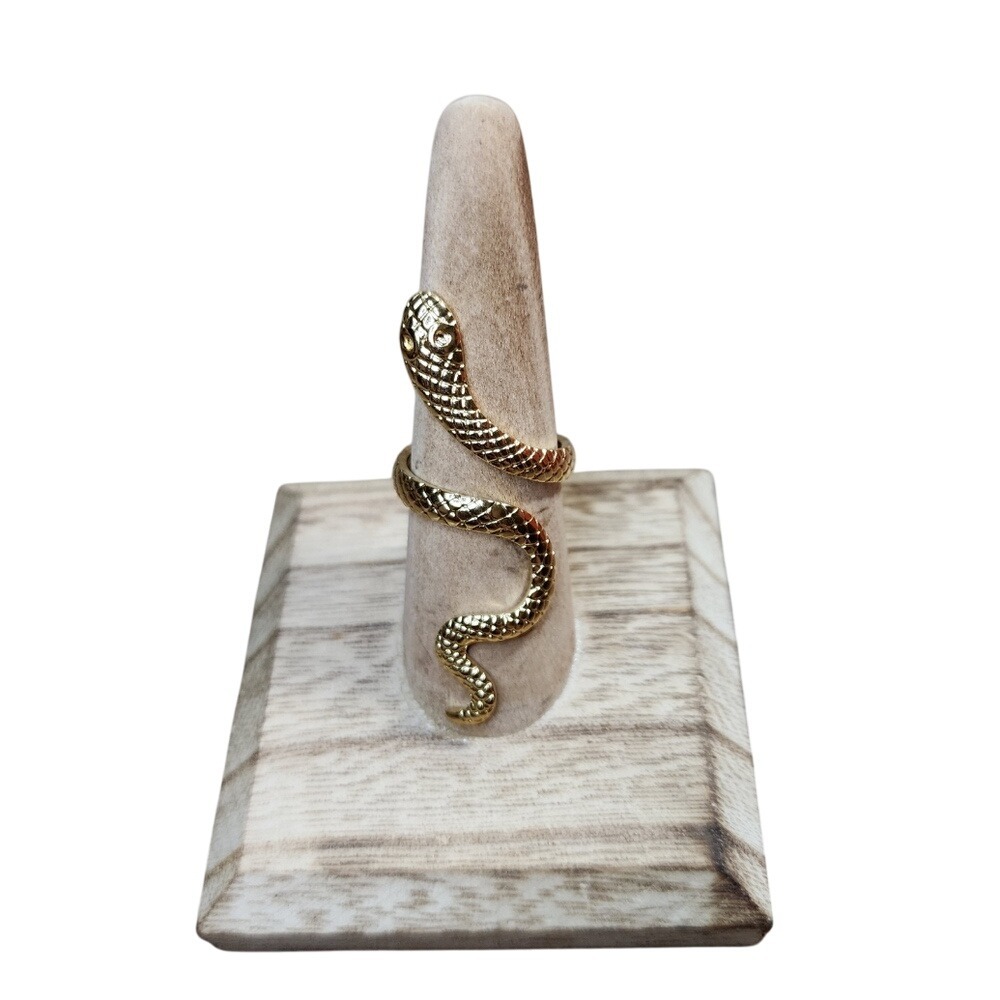 Gold Plated Snake Ring Size 8 Stainless Steel Dainty Minimalist Jewelry